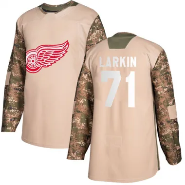 Camo Men's Dylan Larkin Authentic Detroit Red Wings Veterans Day Practice Jersey
