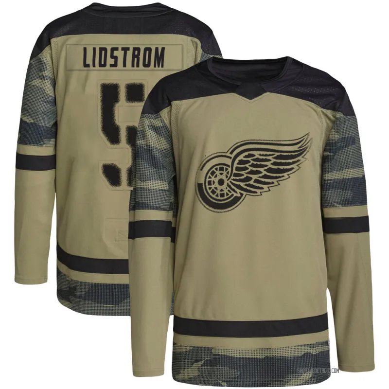 Camo Men's Nicklas Lidstrom Authentic Detroit Red Wings Military Appreciation Practice Jersey