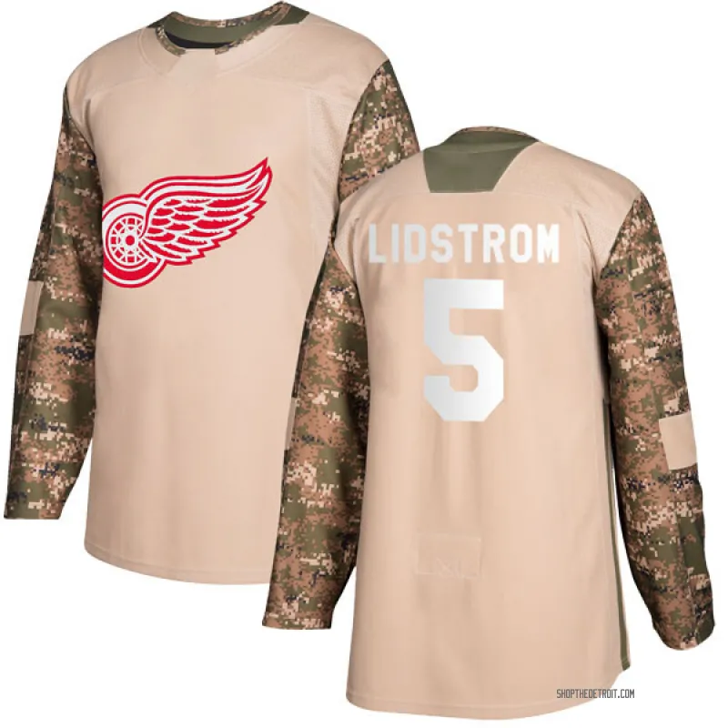Camo Men's Nicklas Lidstrom Authentic Detroit Red Wings Veterans Day Practice Jersey