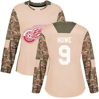 Camo Women's Gordie Howe Authentic Detroit Red Wings Veterans Day Practice Jersey