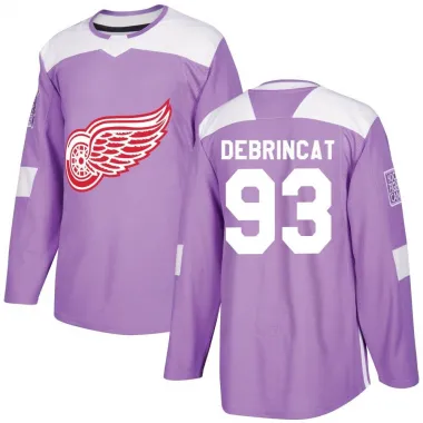 Purple Men's Alex DeBrincat Authentic Detroit Red Wings Hockey Fights Cancer Practice Jersey