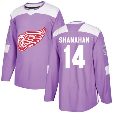 Purple Men's Brendan Shanahan Authentic Detroit Red Wings Hockey Fights Cancer Practice Jersey