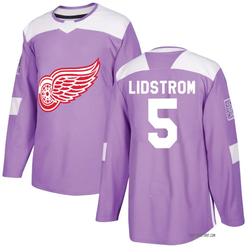Purple Men's Nicklas Lidstrom Authentic Detroit Red Wings Hockey Fights Cancer Practice Jersey