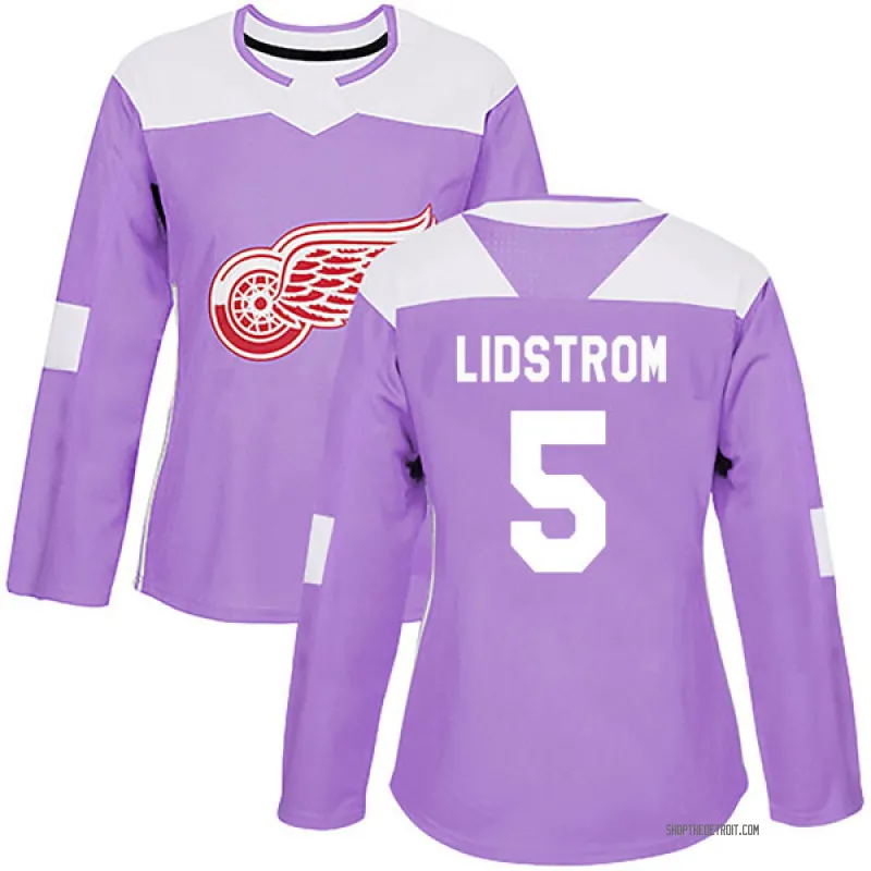 Purple Women's Nicklas Lidstrom Authentic Detroit Red Wings Hockey Fights Cancer Practice Jersey