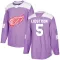 Purple Youth Nicklas Lidstrom Authentic Detroit Red Wings Hockey Fights Cancer Practice Jersey