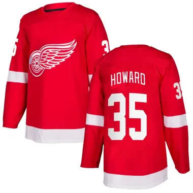 Red Men's Jimmy Howard Authentic Detroit Red Wings Home Jersey