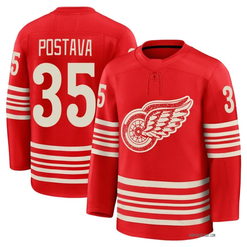 Red Men's Michal Postava Premium Detroit Red Wings Centennial Jersey
