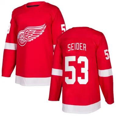 Red Men's Moritz Seider Authentic Detroit Red Wings Home Jersey