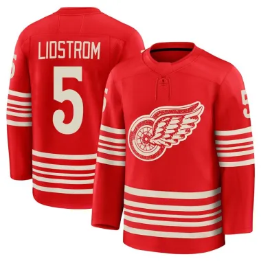 Red Men's Nicklas Lidstrom Premium Detroit Red Wings Centennial Jersey