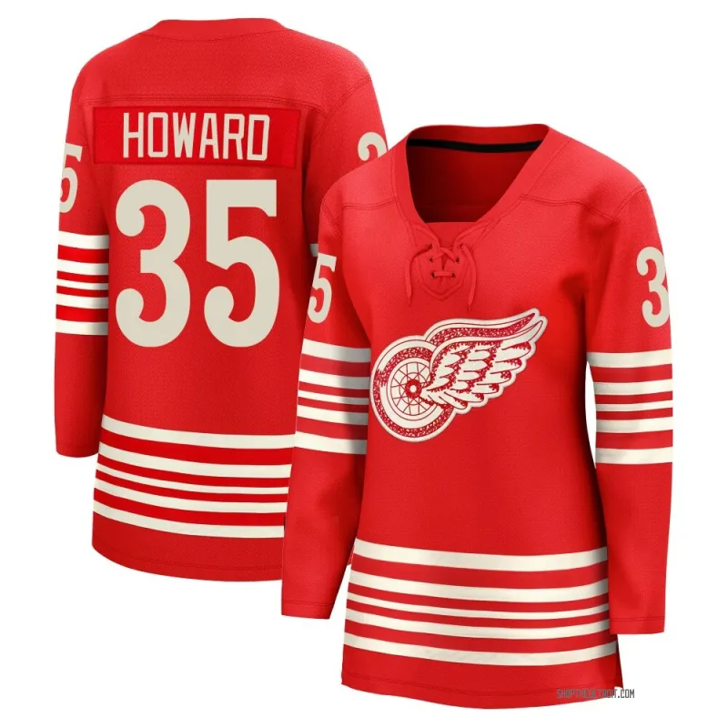 Red Women's Jimmy Howard Breakaway Detroit Red Wings Centennial Jersey