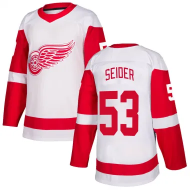 White Men's Moritz Seider Authentic Detroit Red Wings Jersey