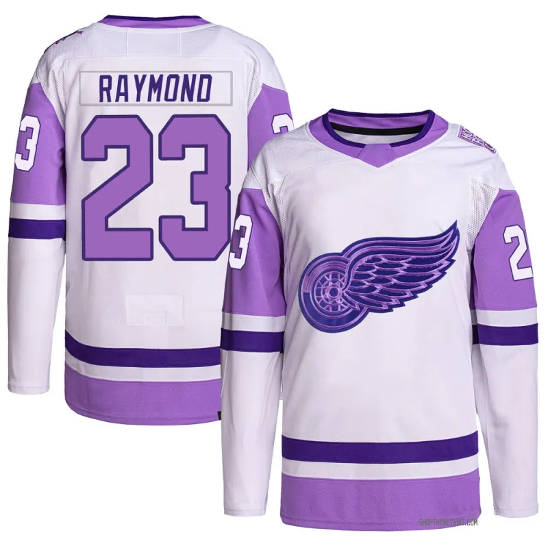 White Purple Men s Lucas Raymond Authentic Detroit Red Wings
