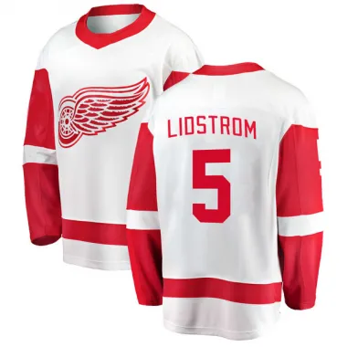 White Youth Nicklas Lidstrom Breakaway Detroit Red Wings Away Jersey
